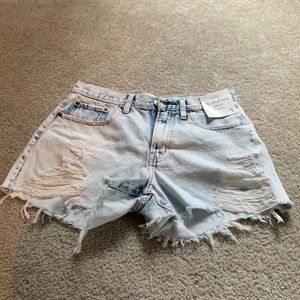 Abercrombie acid wash high rise boyfriend shorts